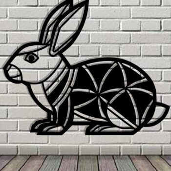 Intra απο ξύλο plywood 3mm-4mm πάχος - Easter Bunny Μεταλλική Τέχνη τοίχου με λέιζερ Δίασταση 40x50 cm INTRAFABR-116856194 - Image 3