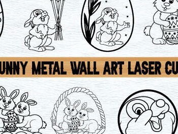 Intra απο ξύλο plywood 3mm-4mm πάχος - Πασχαλινό-λαγουδάκι-μεταλλικό-τοίχο-τέχνη-λέιζερ Δίασταση 40x50 cm INTRAFABR-97259749 - Image 1