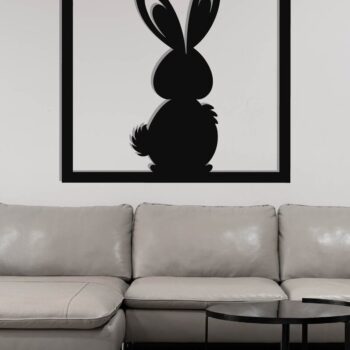 Intra απο ξύλο plywood 3mm-4mm πάχος - Πασχαλινό λαγουδάκι Μεταλλικό Διακόσμηση Τοίχων Κοπή Laser Δίασταση 40x50 cm INTRAFABR-116093434 - Image 3