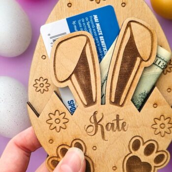 Intra απο ξύλο plywood 3mm-4mm πάχος - Δώρο Πασχαλινό Μπάνι Κάτοχος Χρημάτων Δίασταση 4x4 cm INTRAFABR-116082433 - Image 1