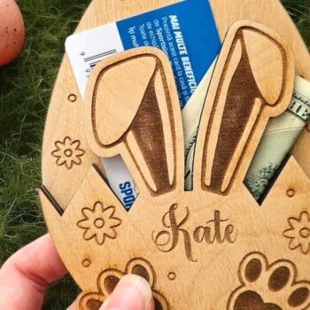 Intra απο ξύλο plywood 3mm-4mm πάχος - Δώρο Πασχαλινό Μπάνι Κάτοχος Χρημάτων Δίασταση 4x4 cm INTRAFABR-116082433 - Image 4