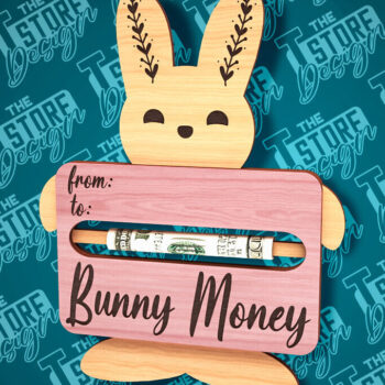 Intra απο ξύλο plywood 3mm-4mm πάχος - Easter Bunny Money Holder Laser Cut |CNC Δίασταση 15x15 cm INTRAFABR-89113442 - Image 5