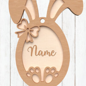 Intra απο ξύλο plywood 3mm-4mm πάχος - Πασχαλινό λαγουδάκι Χαρακτική ονομάτων  Δίασταση 6x6 cm INTRAFABR-114260132