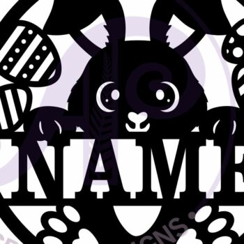 Intra απο ξύλο plywood 3mm-4mm πάχος - Πινακίδα τέχνης τοίχου με όνομα Πάσχα λαγουδάκι,  Δίασταση 40x50 cm INTRAFABR-113482456 - Image 4