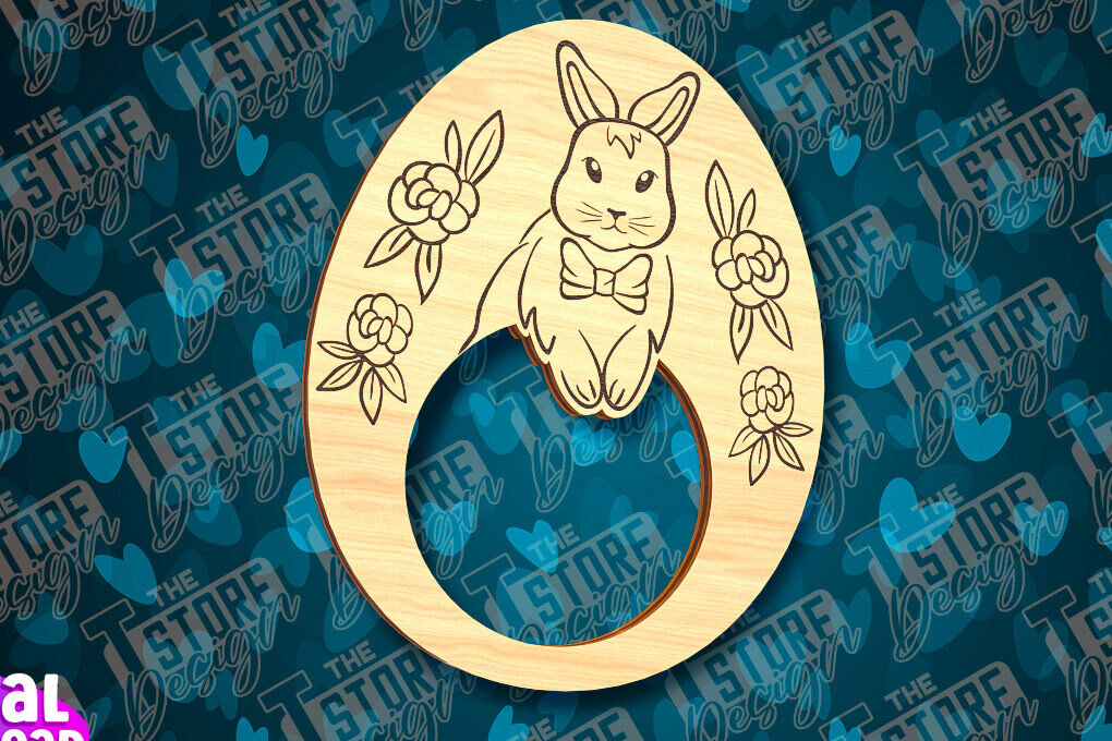 Intra απο ξύλο plywood 3mm-4mm πάχος - Πασχαλινά δαχτυλίδια χαρτοπετσέτας με λέιζερ Δίασταση 15x15 cm INTRAFABR-90511272