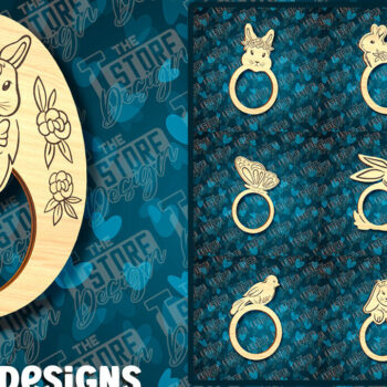 Intra απο ξύλο plywood 3mm-4mm πάχος - Πασχαλινά δαχτυλίδια χαρτοπετσέτας με λέιζερ Δίασταση 15x15 cm INTRAFABR-90511295 - Image 1