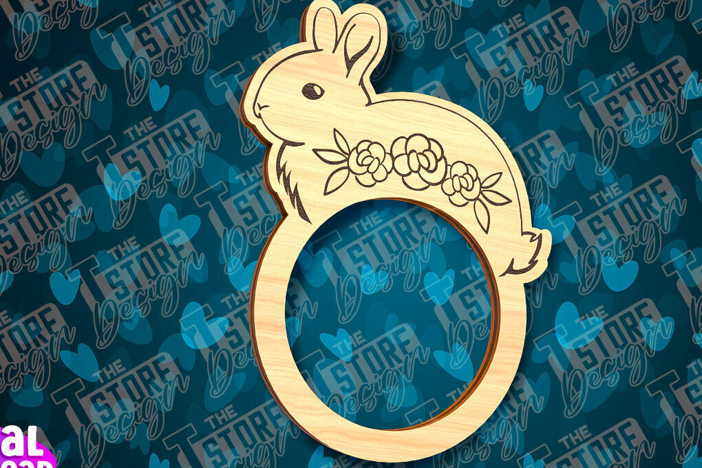 Intra απο ξύλο plywood 3mm-4mm πάχος - Πασχαλινά δαχτυλίδια χαρτοπετσέτας με λέιζερ Δίασταση 15x15 cm INTRAFABR-90511257