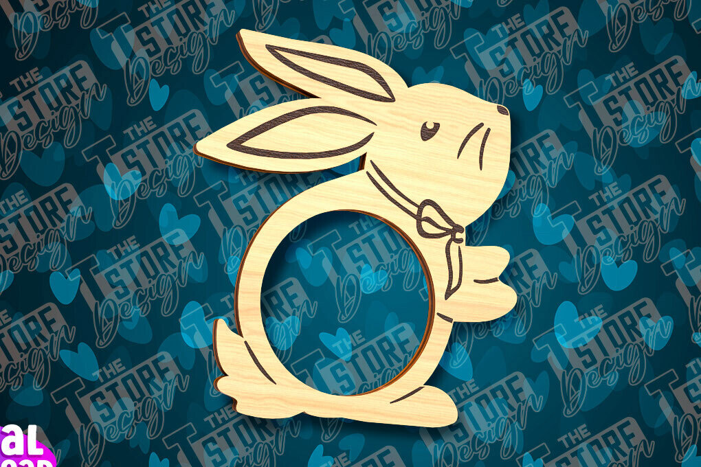 Intra απο ξύλο plywood 3mm-4mm πάχος - Πασχαλινά δαχτυλίδια χαρτοπετσέτας με λέιζερ Δίασταση 15x15 cm INTRAFABR-90511231