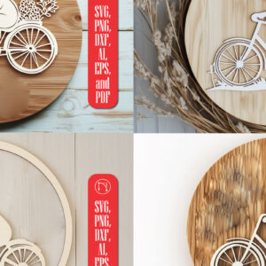 Intra απο ξύλο plywood 3mm-4mm πάχος - Πασχαλινό λαγουδάκι σε δέσμη  ποδηλάτου Δίασταση 4x4 cm INTRAFABR-117889034