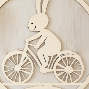 Intra απο ξύλο plywood 3mm-4mm πάχος - Πασχαλινό λαγουδάκι σε κομμένο   για ποδήλατο Δίασταση 4x4 cm INTRAFABR-117888441