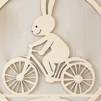 Intra απο ξύλο plywood 3mm-4mm πάχος - Πασχαλινό λαγουδάκι σε κομμένο για ποδήλατο Δίασταση 4x4 cm INTRAFABR-117888441 - Image 1