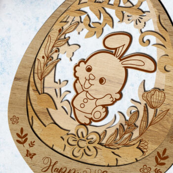 Intra απο ξύλο plywood 3mm-4mm πάχος - Πασχαλινό λαγουδάκι στολίδι, Διακόσμηση σπιτιού Δίασταση 5x6 cm INTRAFABR-87538333 - Image 3