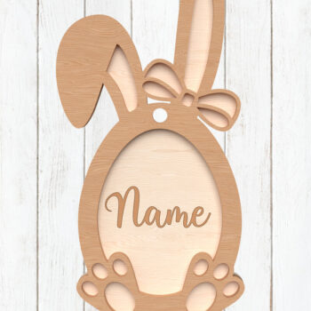 Intra απο ξύλο plywood 3mm-4mm πάχος - Πασχαλινό λαγουδάκι στολίδι Δέσμη κοπής με λέιζερ Δίασταση 6x6 cm INTRAFABR-114260426 - Image 6