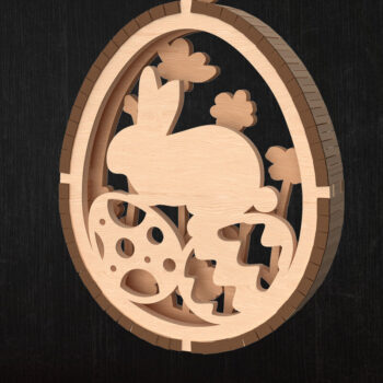 Intra απο ξύλο plywood 3mm-4mm πάχος - Πασχαλινό στολίδι με λαγουδάκι  Πακέτο Δίασταση 6x6 cm INTRAFABR-114078172 - Image 3