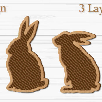 Intra απο ξύλο plywood 3mm-4mm πάχος - Στολίδι Πασχαλινό Λαγουδάκι , Μπρελόκ Κουνελάκι Δίασταση 4x4 cm INTRAFABR-93169346 - Image 1