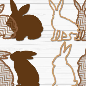 Intra απο ξύλο plywood 3mm-4mm πάχος - Στολίδι Πασχαλινό Λαγουδάκι , Μπρελόκ Κουνελάκι Δίασταση 4x4 cm INTRAFABR-93169346 - Image 2