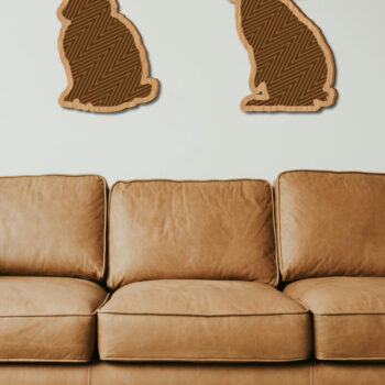 Intra απο ξύλο plywood 3mm-4mm πάχος - Στολίδι Πασχαλινό Λαγουδάκι , Μπρελόκ Κουνελάκι Δίασταση 4x4 cm INTRAFABR-93169346 - Image 4