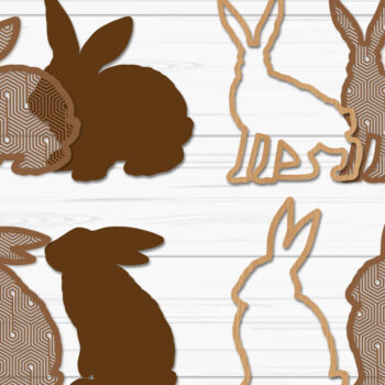 Intra απο ξύλο plywood 3mm-4mm πάχος - Στολίδι Πασχαλινό Λαγουδάκι , Μπρελόκ Κουνελάκι Δίασταση 4x4 cm INTRAFABR-93206775 - Image 2