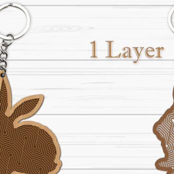 Intra απο ξύλο plywood 3mm-4mm πάχος - Στολίδι Πασχαλινό Λαγουδάκι , Μπρελόκ Κουνελάκι Δίασταση 4x4 cm INTRAFABR-93206775 - Image 3