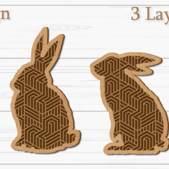 Intra απο ξύλο plywood 3mm-4mm πάχος - Στολίδι Πασχαλινό Λαγουδάκι , Μπρελόκ Κουνελάκι Δίασταση 4x4 cm INTRAFABR-93169197 - Image 1