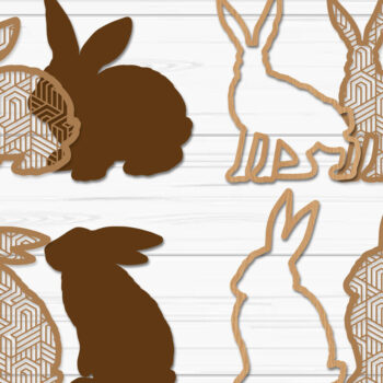 Intra απο ξύλο plywood 3mm-4mm πάχος - Στολίδι Πασχαλινό Λαγουδάκι , Μπρελόκ Κουνελάκι Δίασταση 4x4 cm INTRAFABR-93169197 - Image 2