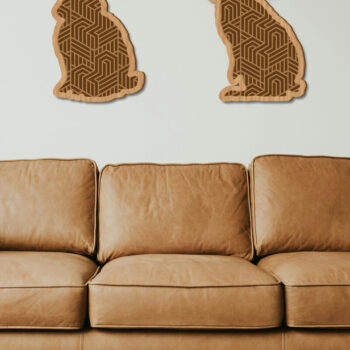 Intra απο ξύλο plywood 3mm-4mm πάχος - Στολίδι Πασχαλινό Λαγουδάκι , Μπρελόκ Κουνελάκι Δίασταση 4x4 cm INTRAFABR-93169197 - Image 4