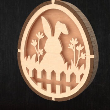 Intra απο ξύλο plywood 3mm-4mm πάχος - Πασχαλινό λαγουδάκι στολίδι Laser Cut Δίασταση 6x6 cm INTRAFABR-114072224 - Image 1