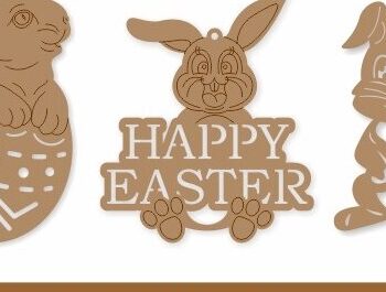 Intra απο ξύλο plywood 3mm-4mm πάχος - Στολίδι Πασχαλινό λαγουδάκι   Δίασταση 6x6 cm INTRAFABR-56576040 - Image 1