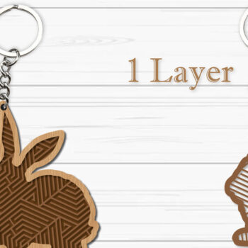 Intra απο ξύλο plywood 3mm-4mm πάχος - Στολίδι Πασχαλινό λαγουδάκι , Μπρελόκ Λαγουδάκι Δίασταση 4x4 cm INTRAFABR-93169399 - Image 3