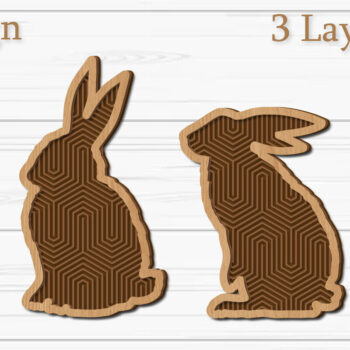 Intra απο ξύλο plywood 3mm-4mm πάχος - Στολίδι Πασχαλινό λαγουδάκι , Μπρελόκ Λαγουδάκι Δίασταση 4x4 cm INTRAFABR-93169473 - Image 1