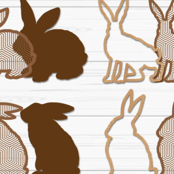 Intra απο ξύλο plywood 3mm-4mm πάχος - Στολίδι Πασχαλινό λαγουδάκι , Μπρελόκ Λαγουδάκι Δίασταση 4x4 cm INTRAFABR-93169473 - Image 2