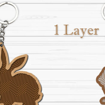 Intra απο ξύλο plywood 3mm-4mm πάχος - Στολίδι Πασχαλινό λαγουδάκι , Μπρελόκ Λαγουδάκι Δίασταση 4x4 cm INTRAFABR-93169473 - Image 3