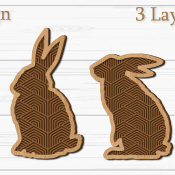 Intra απο ξύλο plywood 3mm-4mm πάχος - Στολίδι Πασχαλινό λαγουδάκι , Μπρελόκ Λαγουδάκι Δίασταση 4x4 cm INTRAFABR-93206701 - Image 1