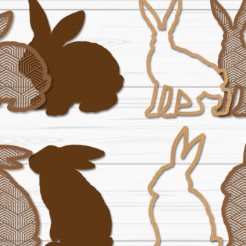 Intra απο ξύλο plywood 3mm-4mm πάχος - Στολίδι Πασχαλινό λαγουδάκι , Μπρελόκ Λαγουδάκι Δίασταση 4x4 cm INTRAFABR-93206701 - Image 2