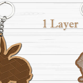 Intra απο ξύλο plywood 3mm-4mm πάχος - Στολίδι Πασχαλινό λαγουδάκι , Μπρελόκ Λαγουδάκι Δίασταση 4x4 cm INTRAFABR-93206701 - Image 3