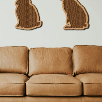 Intra απο ξύλο plywood 3mm-4mm πάχος - Στολίδι Πασχαλινό λαγουδάκι , Μπρελόκ Λαγουδάκι Δίασταση 4x4 cm INTRAFABR-93206701 - Image 4