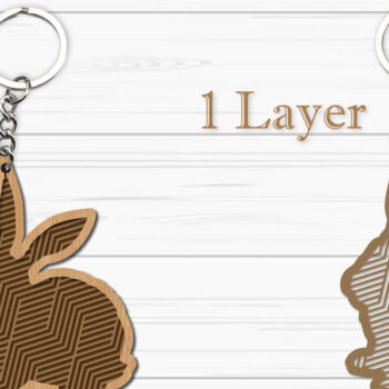 Intra απο ξύλο plywood 3mm-4mm πάχος - Στολίδι Πασχαλινό λαγουδάκι , Μπρελόκ Λαγουδάκι Δίασταση 4x4 cm INTRAFABR-93342462 - Image 3