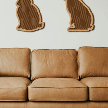 Intra απο ξύλο plywood 3mm-4mm πάχος - Στολίδι Πασχαλινό λαγουδάκι , Μπρελόκ Λαγουδάκι Δίασταση 4x4 cm INTRAFABR-93342462 - Image 4