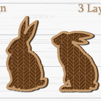 Intra απο ξύλο plywood 3mm-4mm πάχος - Στολίδι Πασχαλινό λαγουδάκι , Μπρελόκ Λαγουδάκι Δίασταση 4x4 cm INTRAFABR-93342624 - Image 1