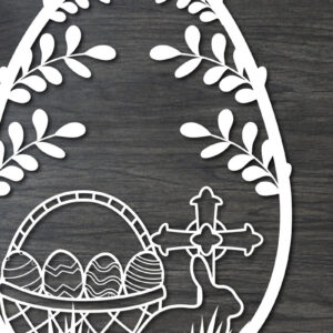 Intra απο ξύλο plywood 3mm-4mm πάχος - Πασχαλινό λαγουδάκι Paper Cut  Δίασταση 15x15 cm INTRAFABR-25937024