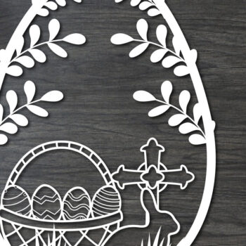 Intra απο ξύλο plywood 3mm-4mm πάχος - Πασχαλινό λαγουδάκι Paper Cut  Δίασταση 15x15 cm INTRAFABR-25937024 - Image 1