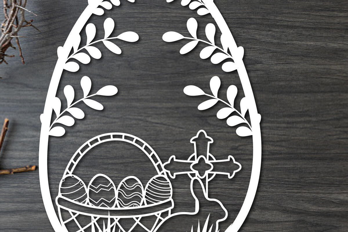 Intra απο ξύλο plywood 3mm-4mm πάχος - Πασχαλινό λαγουδάκι Paper Cut  Δίασταση 15x15 cm INTRAFABR-25937024