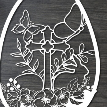 Intra απο ξύλο plywood 3mm-4mm πάχος - Πασχαλινό λαγουδάκι Paper Cut  Δίασταση 15x15 cm INTRAFABR-25938084 - Image 1