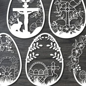 Intra απο ξύλο plywood 3mm-4mm πάχος - Πασχαλινό λαγουδάκι Paper Cut  Bundle Δίασταση 15x15 cm INTRAFABR-25938282 - Image 1