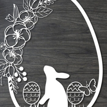 Intra απο ξύλο plywood 3mm-4mm πάχος - Πασχαλινό λαγουδάκι Paper Cut  Bundle Δίασταση 15x15 cm INTRAFABR-25938282 - Image 2