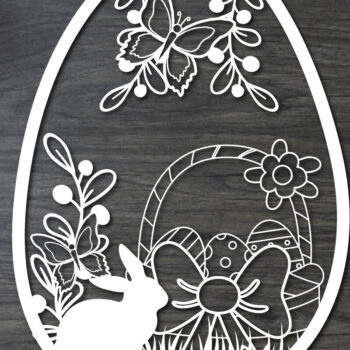 Intra απο ξύλο plywood 3mm-4mm πάχος - Πασχαλινό λαγουδάκι Paper Cut  Bundle Δίασταση 15x15 cm INTRAFABR-25938282 - Image 3