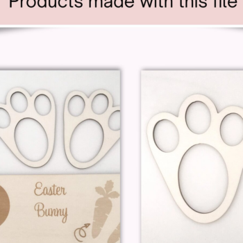 Intra απο ξύλο plywood 3mm-4mm πάχος - Στένσιλ Πασχαλινών ποδιών με πατούσες λαγουδάκι  Δίασταση 15x15 cm INTRAFABR-119828637 - Image 1