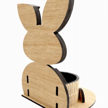Intra απο ξύλο plywood 3mm-4mm πάχος - Easter Bunny Personalized Desk Organizer Δίασταση 4x4 cm INTRAFABR-114245726 - Image 6