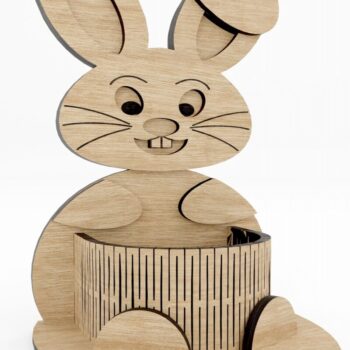 Intra απο ξύλο plywood 3mm-4mm πάχος - Easter Bunny Personalized Desk Organizer Δίασταση 4x4 cm INTRAFABR-114245726 - Image 7
