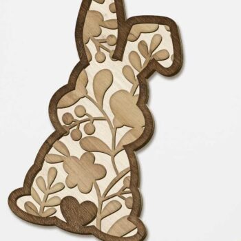 Intra απο ξύλο plywood 3mm-4mm πάχος - Σετ Πασχαλινό Λαγουδάκι, Διακόσμηση πολλαπλών στρώσεων Δίασταση 34x7 cm INTRAFABR-89557953 - Image 2